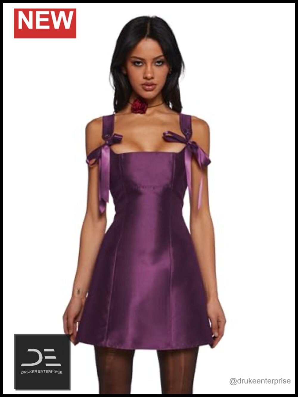Taffeta Fit and Flare Mini Dress Sleeveless Scoop Neck